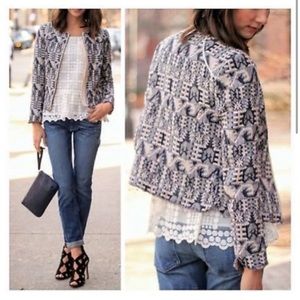 Anthropologie Hei Hei Faifo Blazer Jacket Jacquard Tribal multicolored size 4